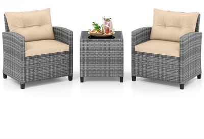Balkonset 2 personen - Tuinset - Bistroset - Grijs-mix - Weerbestendig - 3 delig - Tuintafel en 2 stoelen - 2 personen - Metaal
