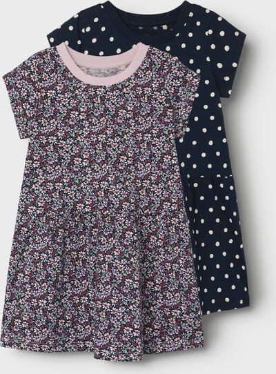 NAME IT NMFVILINSE 2P CAPSL DRESS Meisjes Jurk - Parfait PinkPack:Dark Sapphire - Maat 110