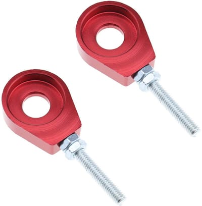 Dailygoods- Kettingspanners Aluminiumlegering - M6 Draad - Binnendiameter 15 mm - Totale Lengte 75 mm - 2x Kettingspanner - Geschikt voor 110cc/125cc Pit Dirt Bike