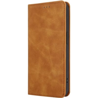 Coverzs telefoonhoesje geschikt voor Apple iPhone 14 Luxe bookcase - bruin - hoesje met ruimte voor pasjes - luxe design