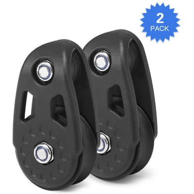 2 STUKS Kajak Glijrail Anker Trolley Kit Katrolblokken voor Kajak Kanoboot zwart