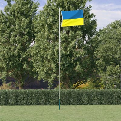 vidaXL - Vlag - Oekraïne - met - messing - oogjes - 90x150 - cm