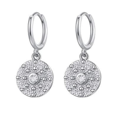 Aramat Jewels | Oorringen | 925 Zilveren Kinder Oorringen met Hanger Diverse Bedels 10mm - Meisje Hoepels | Rond-12mm | |12mm | Zilver | Kinderen, Volwassenen | Verkleurd niet
