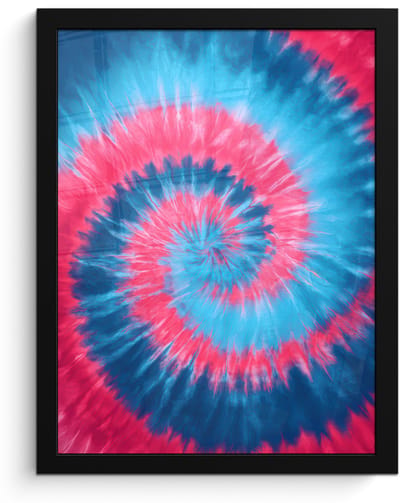Poster in lijst - Fotolijst 30x40 cm - Posters - Spiraal - Roze - Draaiend - Posterlijst zwart - Decoratie - Wanddecoratie woonkamer - Muurdecoratie slaapkamer