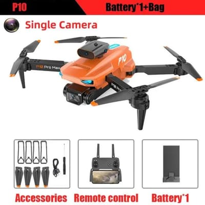 Nieuwe P10 Drone ESC HD Camera WiFi FPV Dubbele opvouwbare afstandsbediening Quadcopter Hoogte Keeper Obstakel vermijden Vliegtuigen Speelgoed Cadeau Single camera 1 battery oranje