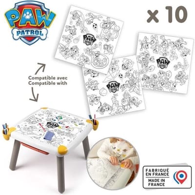 Smoby - Navulkleurplaten voor de creatieve kindertafel - 10 Paw Patrol kleurplaten