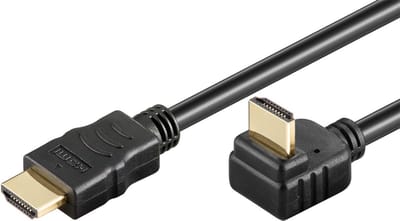 HDMI kabel - 90° haaks naar beneden - HDMI 2.0 (4K 60Hz + HDR) / zwart - 0,50 meter