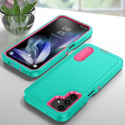 Militaire Kwaliteit Case voor Samsung Galaxy A56 A36 A26 A16 A06 A54 A15 A53 A14 A13 5G 4G A04S Beschermende Kickstand Armor Cover Coque for Galaxy A13 5G4G hemelsblauwe kleur