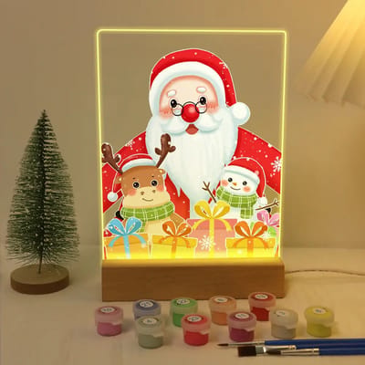 Rubye® LED Schilderen Op Nummer - Volwassenen - Schilderen Op Nummer Kinderen - Met Penselen - Kleuren op Nummer - Kerstman
