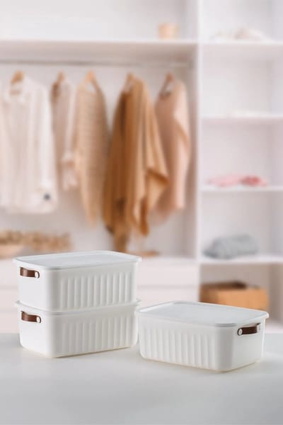 Tobeyz - Opbergbox - Opbergdoos - Opbergmand - 10L BPA-vrije Kunststof Opbergbox met Deksel – Nestelbaar en Stapelbaar – Ideaal voor Badkamer, Keuken en Speelgoedopslag – Wit