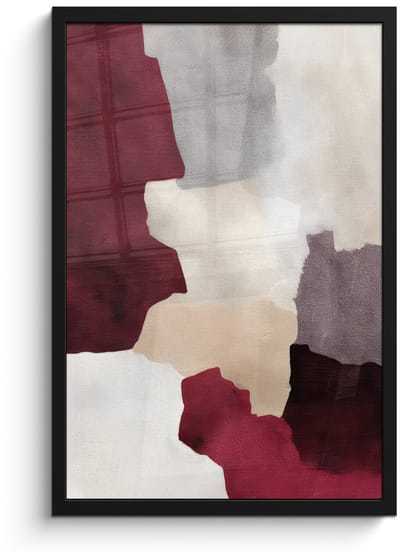 Poster in lijst - Fotolijst 40x60 cm - Posters - Abstract - Kleurbakken - Rood - Posterlijst zwart - Decoratie - Wanddecoratie woonkamer - Muurdecoratie slaapkamer