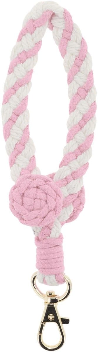 Dailygoods- Sleutelhanger Boheemse stijl - Gevlochten macramé - Katoenen draden - Robuuste haaksluiting - Exclusief ontwerp - Handgemaakt met bloemenpatronen - Sleutelkoord