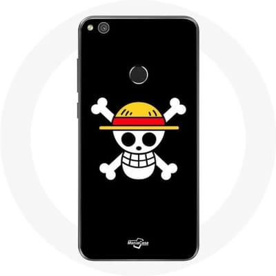 Coque - One Piece - P8 Lite 2017 - Souple - Manga - Tête de Mort - Noir noir