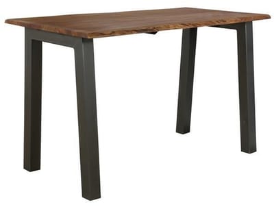 Stevige Houten Bartafel Boomstam (147cm) - Massief Acacia Houten Hoge Eettafel met Live-Edge en Boomstam Look - Hoge Tafel Voor 4 Personen met Massief Houten Tafelblad en Stevig Onderstel (147x80x92)