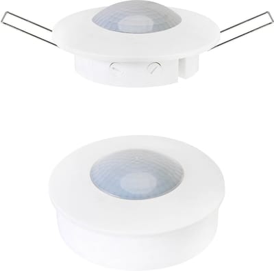 Bewegingssensor PIR - Kozolux - 6m - Max 300W - 360D - Inbouw en Opbouw - Rond - Wit