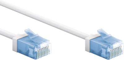 UTP CAT6A Slimline 10 Gigabit Netwerkkabel - CU - Ultraflex - 0,5 meter - Wit