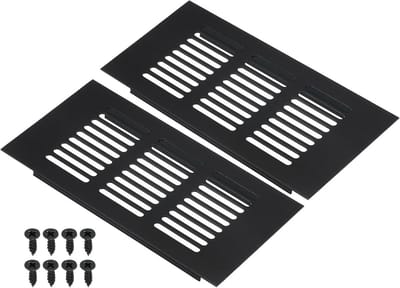 6x Rechthoekig Ventilatie Rooster Aluminium Gaas Ventilatiehoes voor Kast Deur Zwart