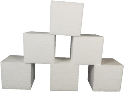 Schuimblokken Knutselen - Piepschuim Blokken - Kunst Handwerk - Vierkante Vorm - 10x10x10cm - Wit