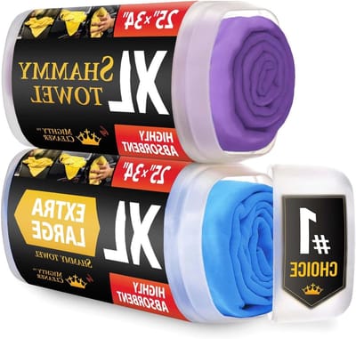 XL Shammy Handdoeken - Zeemdoeken Auto - Auto Drogen - Super Absorberend - 2 stuks 86x63.5cm - Paars en Blauw