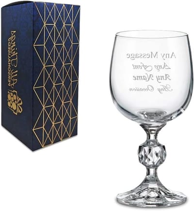 Gepersonaliseerd Wijnglas - Kristallen Beker - Feestelijke Gelegenheid - Unieke Gravure - 190ml Capaciteit - Helder