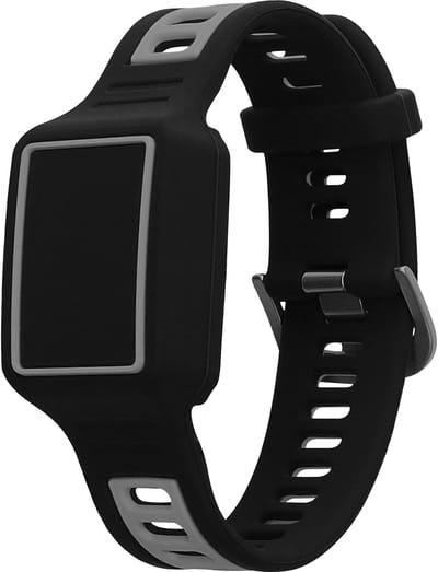 kwmobile horlogebandje geschikt voor Amazfit Helio Strap polsband - Smartwatch bandje van TPU - Activity tracker horloge band in zwart / grijs