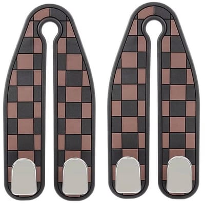 2 Pack - Auto Hoofdsteun Haakjes – Sterke Autostoel Hangers & Organizer Haken - Split Bruin