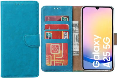 Hoesje geschikt voor Samsung Galaxy A25 5G hoesje - Arara bookcase- Blauw
