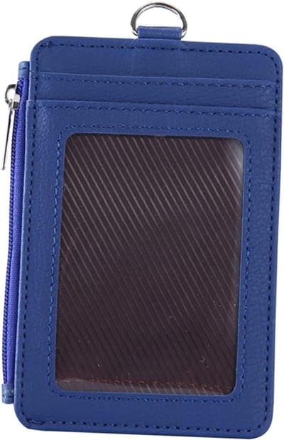 Badgehouder - Kaarthouder Clip - Dagelijks Gebruik - Intrekbaar Koord - 8.5 x 5.5 cm - Blauw