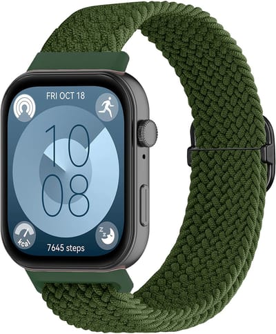 Stravo Comfortabel Nylon Geweven Horlogebandje met Verstelbare Gesp – Geschikt voor Huawei Watch Fit 5 / Watch Fit 5 Pro / Watch Fit 4 / Watch Fit 4 pro / Watch Fit 3 – Zacht Nylon Bandje voor Huawei Watch - Groen