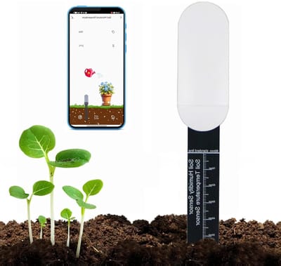 Nauwkeurige Bodemvochtmeter met App-besturing, Historische Gegevens en Temperatuur Sensor voor Tuin en Planten, Ideaal voor Tuinieren en Plantenverzorging