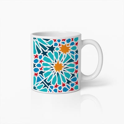Geometrisch Patroon Mok 330ml – Kleurrijke Keramische Koffiebeker – Stijlvol Cadeau voor Thuis & Kantoor