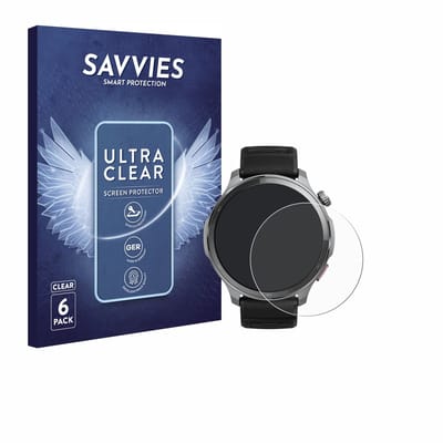 Savvies - Screenprotector voor Huami Amazfit Balance 2 XT - Folie Beschermfolie transparant 6 Stuks