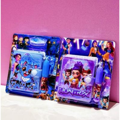 Perfect Nieuw Heet KPOP Hunter Girl Notitieboek Cartoon Schrijfwaren Set Bevat Notitieboek en Balpen Student Schrijfwaren Benodigdheden blue