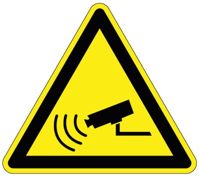 Waarschuwingssticker camerabewaking 50 mm - 10 stuks per kaart