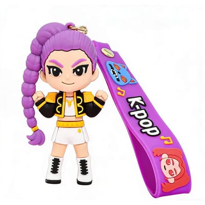 Bestseller Cartoon Kpop Demonenjagers Meisjes Actiefiguren Sleutelhanger Muziek Meisjesgroep Zangeres Pvc Model Collectie Kind Mooi Cadeau Speelgoed beige
