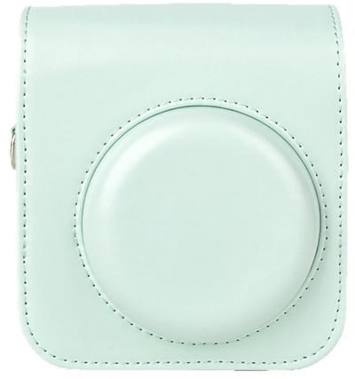 GELLDG Cameratas - Premium beschermhoes van PU-leer voor de Fujifilm Instax Mini 12 instantcamera - Inclusief schouderriem en mini-album - Geschikt voor 3-inch film - Groen