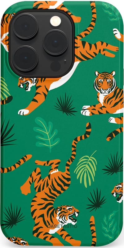 Casetastic Hoesje Geschikt voor Apple iPhone 14 Pro Magsafe - Stijlvolle Beschermende Duo-layer Case - Oerwoudkracht