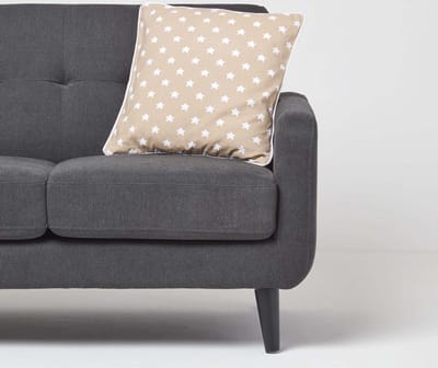 Homescapes katoenen kussenhoes met sterren, beige, 45 x 45 cm