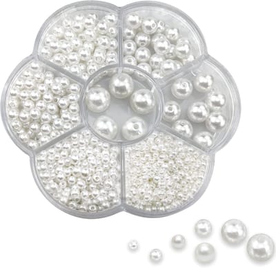 longziming -Witte Kralenset 1150 Stuks – ABS Acryl Parelkralen met Gat 3-12 mm – Voor Armbanden, Kettingen en DIY Sieraden Maken