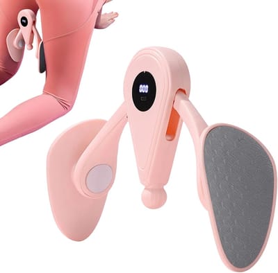 Dijentrainer apparaat - Fitness tool - Onderlichaam trainen - Met digitale teller - Compact ontwerp - Roze
