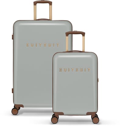SUITSUIT Kofferset 2 delig - Reiskoffer groot - Handbagage koffer - Koffer set - Veilig TSA cijferslot - Reiskoffer set - Reiskoffer met wielen - Fab Seventies kofferset Limestone