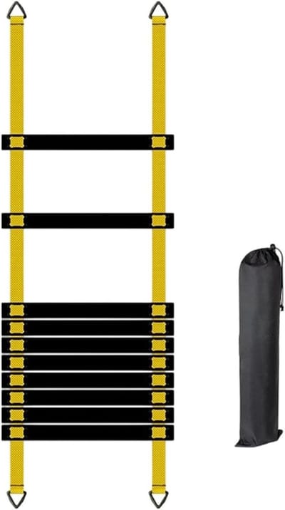Coördinatieladder Sportuitrusting - Behendigheids Ladder - Verbeteren Wendbaarheid - Direct Gebruiksklaar - 5 meter - Geel