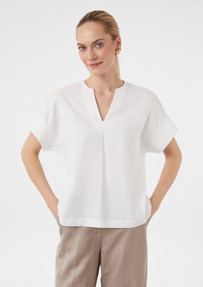 Casual Fit Blouse met Tuniekhals Dames COMMA