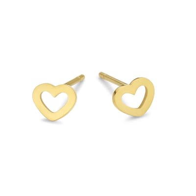 CO88 Collection Oorbellen Dames - Oorstekers - Open Hart - Ø6mm - Staal - Goudkleurig - 8CE-70310