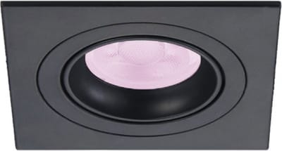 Inbouwspot Hasan met Philips HUE White and Color - inbouwspot - Zwart - vierkant - Voor binnen / woonkamer / keuken / slaapkamer - IP20 - GU10 - Buitendiameter: 92MM - boorgat: 80-82MM - min. Inbouwdiepte: 70MM