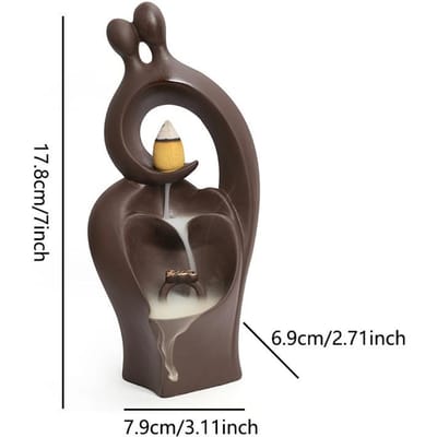 Wierookstokje Houder Handgemaakte Keramische Lotus Wierookbrander Geur Terugstromen Water Wierookvat Creatieve Sticks voor Yoga Meditatie 7.9*6.9*17.8cm