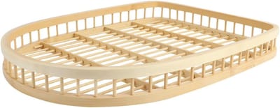 Weefmand Opbergmand - Slippermand Mand - Slippers Opbergen - Handgemaakt Materiaal - 36x26CM - Bamboe Kleur