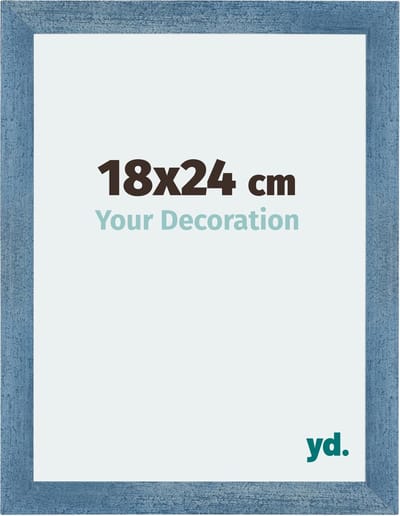 Your Decoration - Fotolijst 18x24 cm - MDF - Helder Blauw Geveegd - Mura