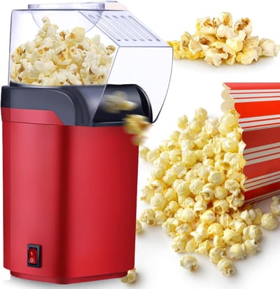 SnelShoppen - Hete Lucht Popcornmachine 1200W - Gezonde Olievrije Popcornmaker - Snel 2 Minuten - Perfect voor Feestjes, Kinderverjaardagen, Thuisbios