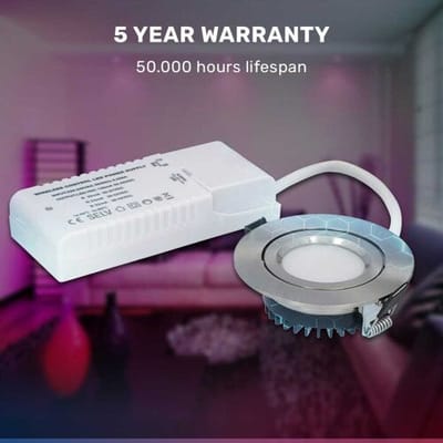 HOFTRONIC SMART Set van 6 Rome smart inbouwspots - IP44 Waterdicht - 6 Watt 480 lumen - Kantelbaar - Lage inbouwdiepte 27mm - Wifi + Bluetooth - RGBWW